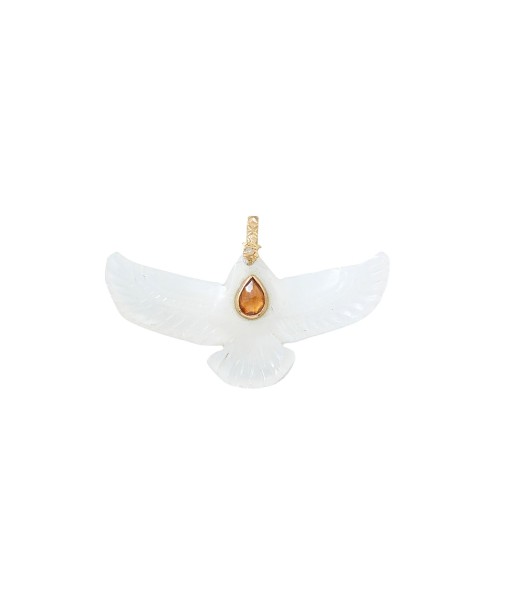 PRO - PHOENIX Charm serti Quartz blanc, Bélière Diamant de votre