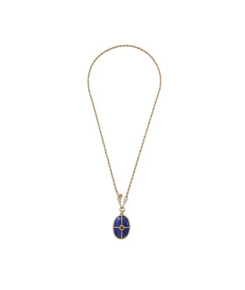 OCTAVE Collier Lapis lazuli - chaîne torsadée dorée 24 cts une grave pollution 