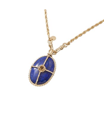 PRO - OCTAVE Collier Lapis lazuli - chaîne torsadée dorée 24 cts de technologie