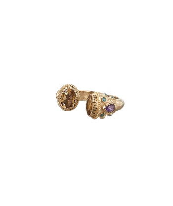 PRO - MAHARADJAH Citrine Bague Argent plaqué Or 24 cts les ctes