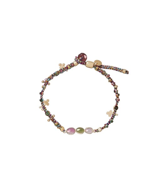 PRO - KASHA Bracelet Tourmalines, Trèfles, Argent Plaqué Or commande en ligne