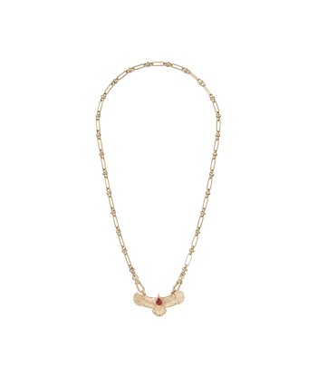 PRO - AQUILA Collier grenat - Doré 24 cts Paris Déstockage Promo