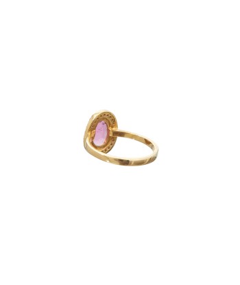 PRO - ROSECUT Bague en Tourmaline rose et Diamants - Argent plaqué or 24 cts l'évolution des habitudes 