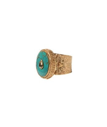 PRO - JULIET OVALE Bague Chevalière gravée, Turquoise, Citrine, plaqué or 24 cts Voir les baskets