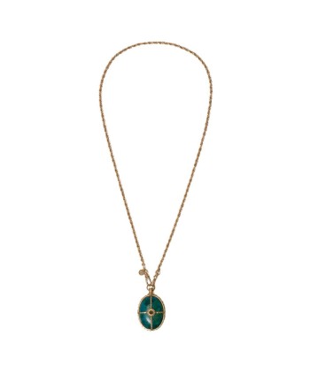 PRO - OCTAVE Collier Chrysocolle sur chaine swirl, doré 24 cts ou a consommer sur place