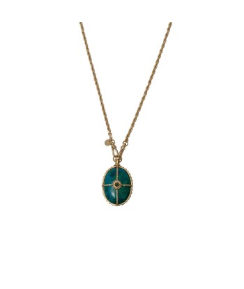 PRO - OCTAVE Collier Chrysocolle sur chaine swirl, doré 24 cts ou a consommer sur place