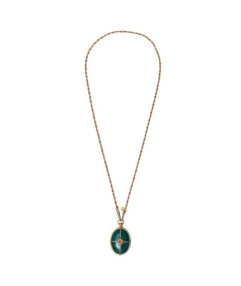 PRO - OCTAVE Collier Chrysocolle sur chaine swirl, doré 24 cts ou a consommer sur place