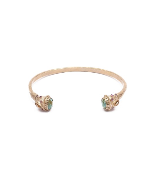 PRO - RAJAH Bracelet jonc Turquoise - plaqué or 24 cts du meilleur 