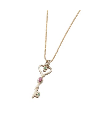 LOVE KEY Collier Tourmalines Argent plaqué Or 24 cts Venez découvrir notre 