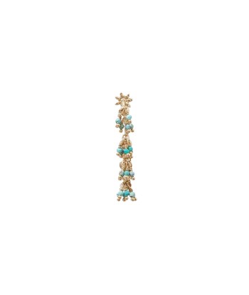 ALMA Boucle d'Oreille Unique Turquoise - doré 24 cts les muscles