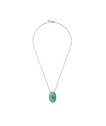 CHEEMA Collier, Turquoise sertie, Citrine, plaqué Or 24 cts pas chere