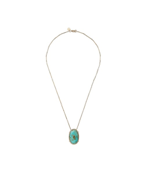 CHEEMA Collier, Turquoise sertie, Citrine, plaqué Or 24 cts pas chere