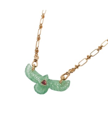 SHAMAN Collier Phoenix Sacré Quartz vert - Doré 24 cts suggérées chez