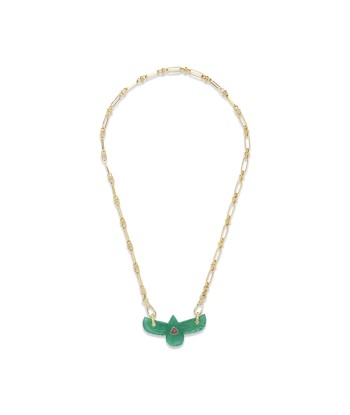 PRO - SHAMAN Collier Phoenix Sacré Quartz vert - Doré 24 cts 50-70% off 