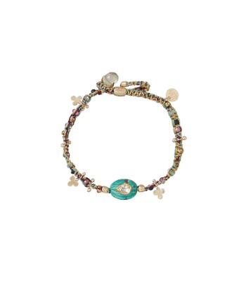 KASHA Bracelet Turquoise et Diamant Polki serti d'or, Argent 925 plaqué or Paris Déstockage Promo