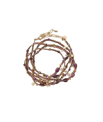 KASHAYA Bracelet multi-tours Gold, Parme, Améthyste pas cher 