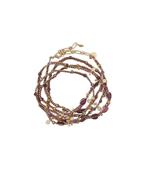 KASHAYA Bracelet multi-tours Gold, Parme, Améthyste pas cher 