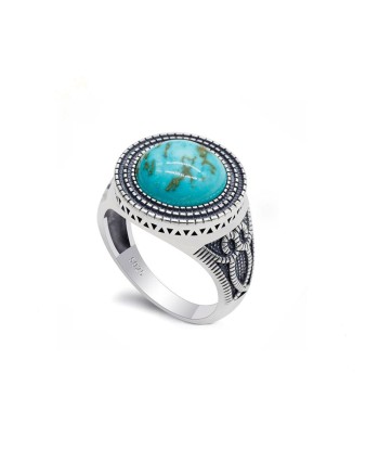 Bague Homme Pierre Turquoise "Isaakios" en Argent 925 offre 