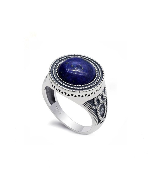 Bague Homme Pierre Lapis Lazuli "Cornelius" en Argent 925 Amélioration de cerveau avec