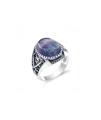 Bague Homme Pierre Fluorite "Léocade" en Argent 925 Par le système avancé 