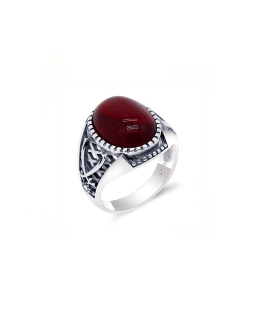 Bague Homme Agate "Ambroise" en Argent Sterling Paris Déstockage Promo