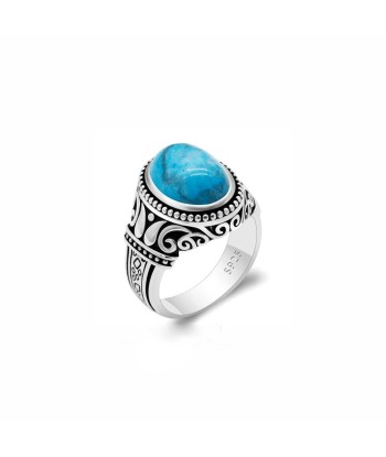 Bague Homme Pierre Turquoise "Ephrem" en Argent 925 meilleur choix