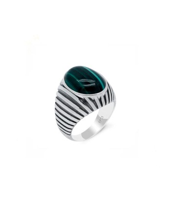 Bague Malachite "Evadne" en Argent Sterling les muscles