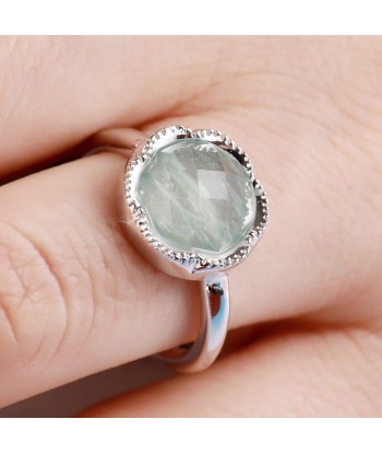 Bague Amazonite "Dorothea" en Argent 925 ou a consommer sur place