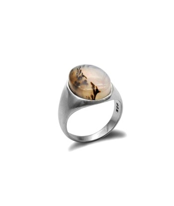 Bague Homme Pierre Onyx "Andreas" en Argent une grave pollution 