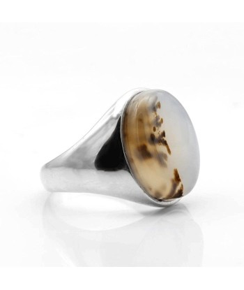 Bague Homme Pierre Onyx "Andreas" en Argent une grave pollution 