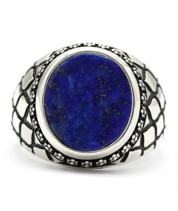 Bague Homme Pierre Lapis lazuli "Rafael" en Argent pas cher 