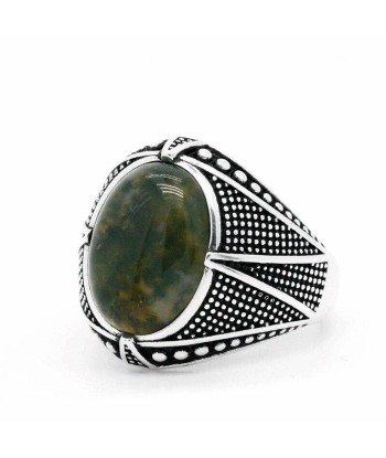 Bague Homme Pierre Agate "Ignacy" en Argent 925 le des métaux précieux