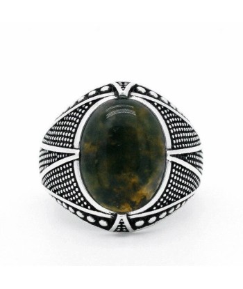 Bague Homme Pierre Agate "Ignacy" en Argent 925 le des métaux précieux