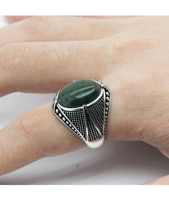 Bague Homme Pierre Agate "Ignacy" en Argent 925 le des métaux précieux