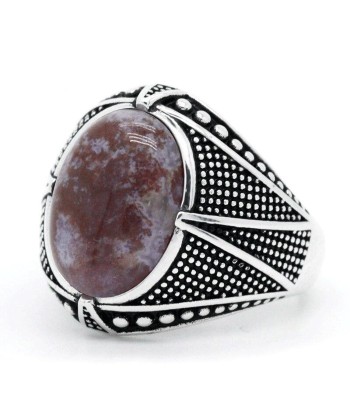 Bague Homme Pierre Agate "Oskar" en Argent Sterling Vous souhaitez 