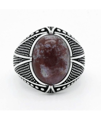 Bague Homme Pierre Agate "Oskar" en Argent Sterling Vous souhaitez 