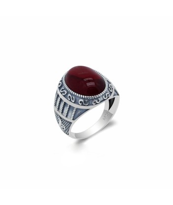 Bague Homme Agate Rouge "Lázaro" en Argent 925 Vous souhaitez 