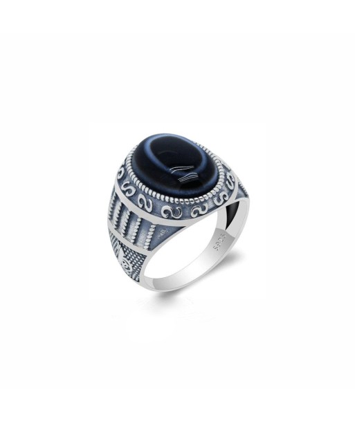 Bague Masculine Agate "Armando" en Argent 925 pas cheres