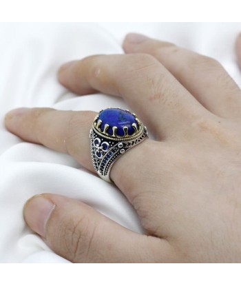 Bague Masculine Lapis Lazuli "Zelindra" en Argent Pour