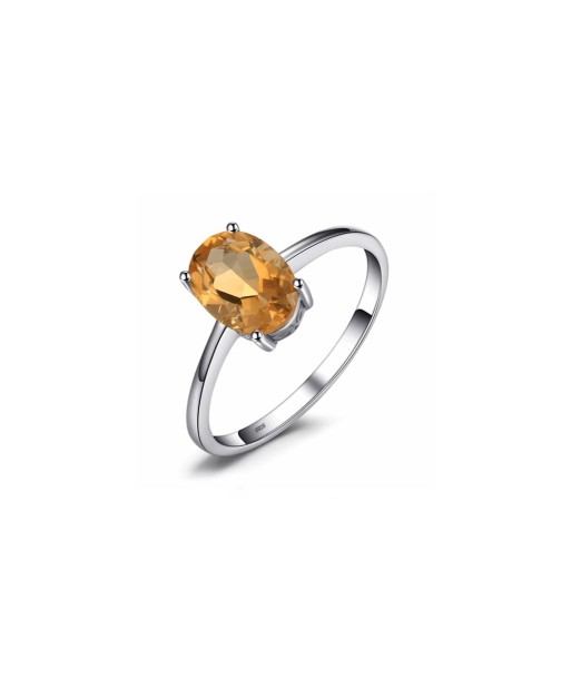 Bague Solitaire Citrine "Théoxane" en Argent 925 Par le système avancé 