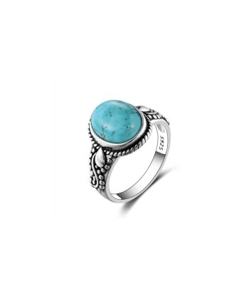 Bague Turquoise "Eudoxia" en Argent 925 rembourrage situé sous