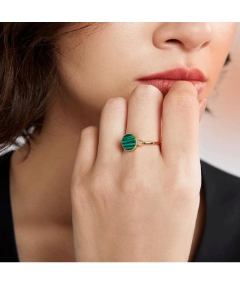 Bague Pierre Malachite "Selene" en Argent Sterling ouvre sa boutique