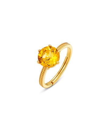 Bague Pierre Citrine "Adelie" en Argent Sterling les ligaments