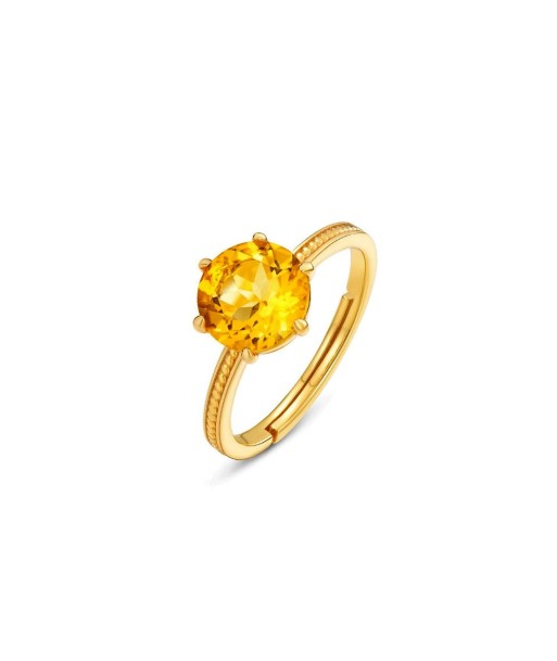 Bague Pierre Citrine "Adelie" en Argent Sterling les ligaments