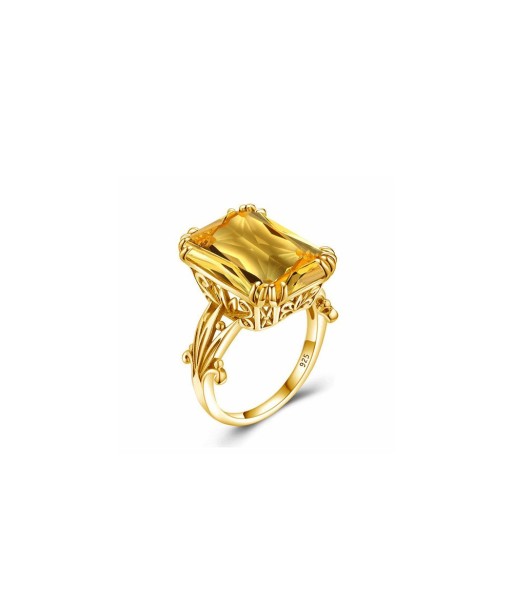 Bague Citrine Dorée "Katalina" en Argent 925 chez Cornerstreet bien 