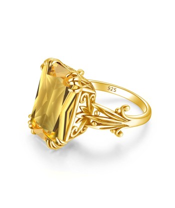 Bague Citrine Dorée "Katalina" en Argent 925 chez Cornerstreet bien 