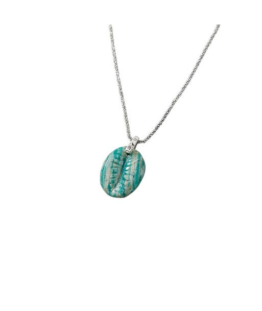 CAURI Collier Amazonite Argent vieilli, Bélière Diamant offre 