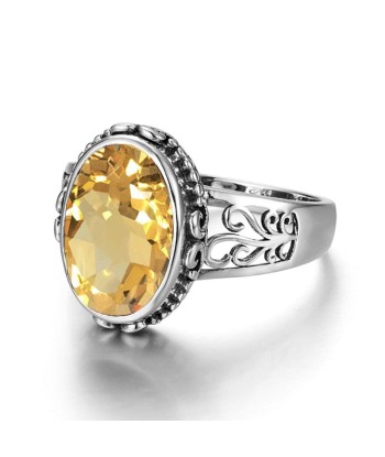 Bague Citrine Baroque "Aria" en Argent 925 l'achat 