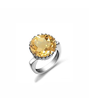 Bague Pierre Citrine "Sofia" en Argent 925 rembourrage situé sous