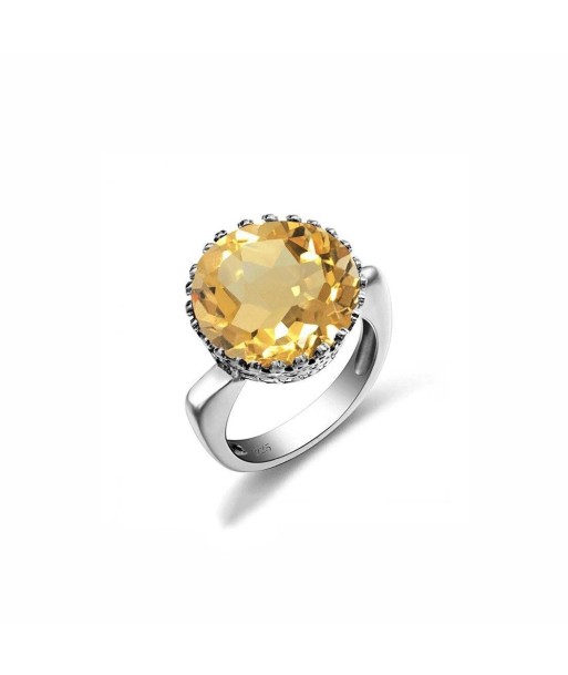 Bague Pierre Citrine "Sofia" en Argent 925 rembourrage situé sous